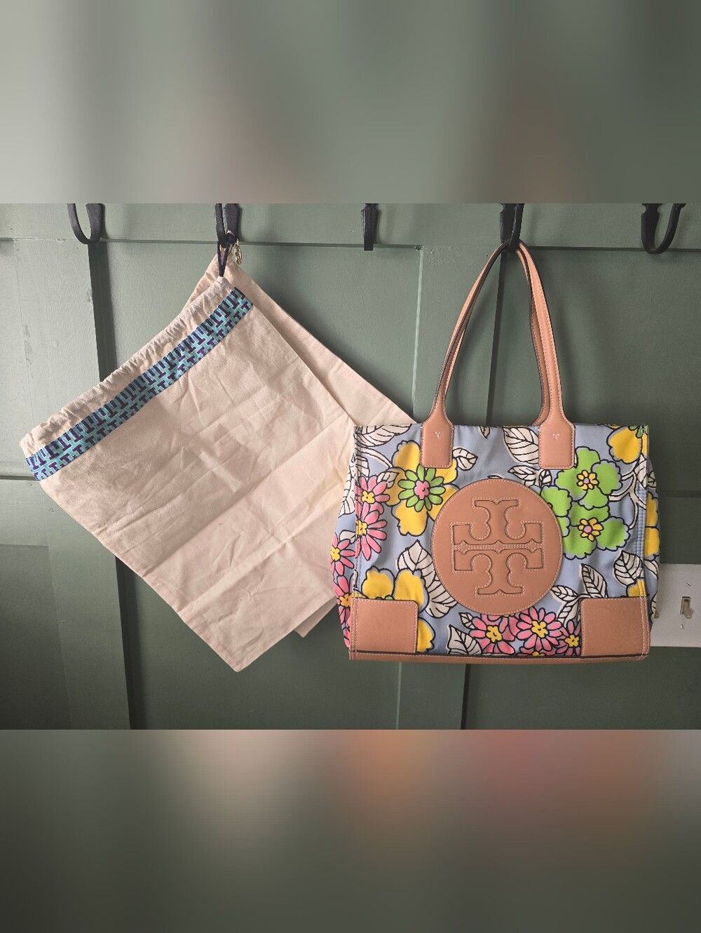 Authentic Tory Burch Ella Floral Canvas Tote Handbag - Unused